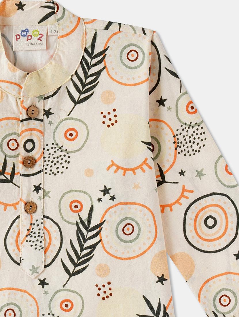 boys printed long sleeve kurta & pyjama set - 21962613 - Standard Image - 4