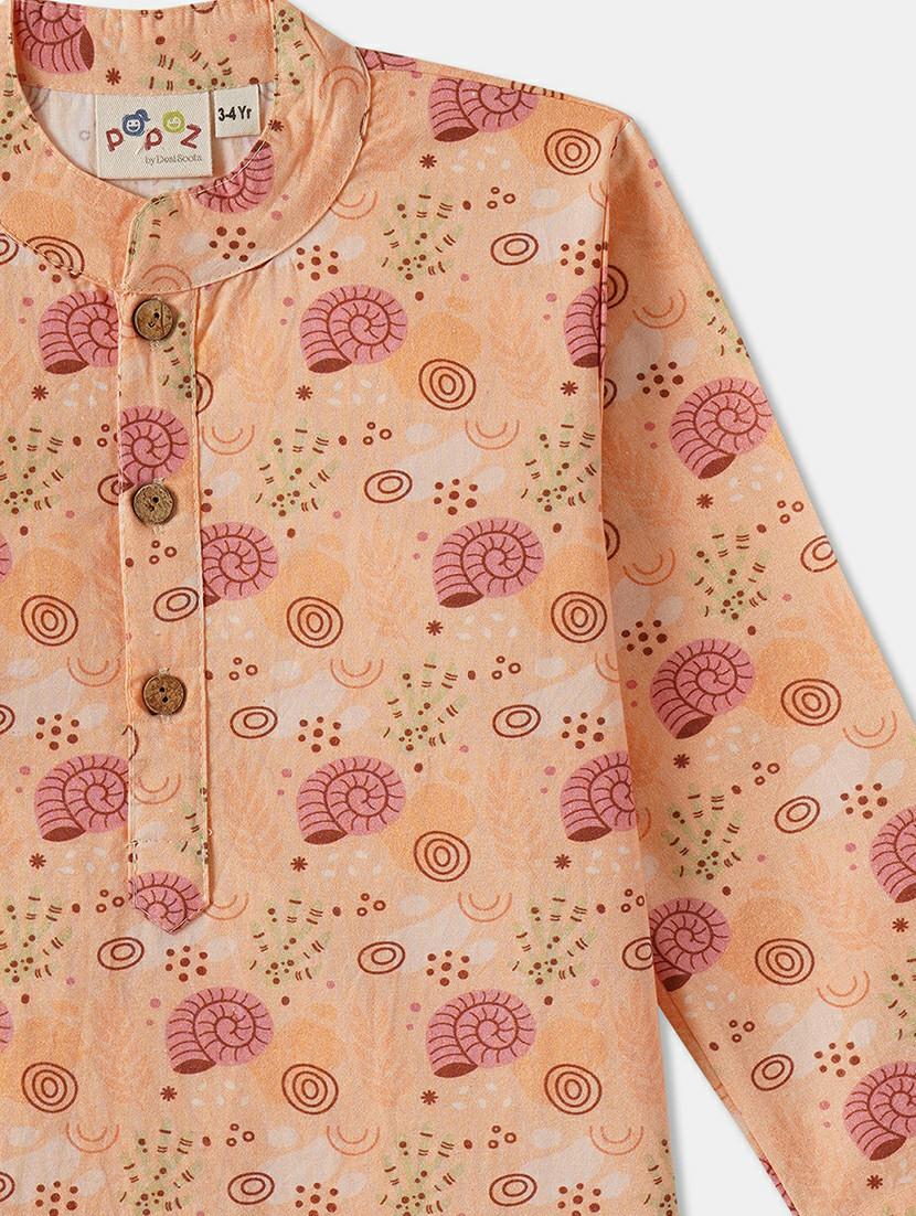 boys printed long sleeve kurta & pyjama set - 21962618 - Standard Image - 4