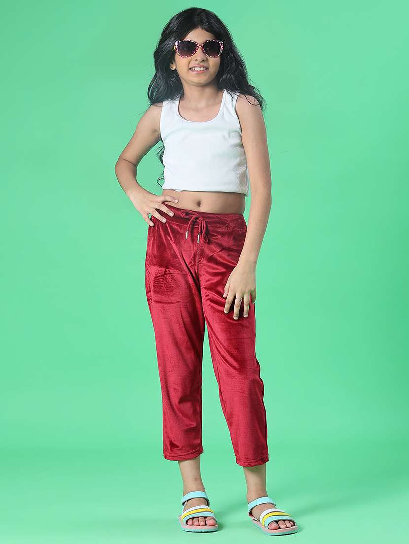 girls solid mid rise winterwear trouser - 21962659 -  Standard Image - 4