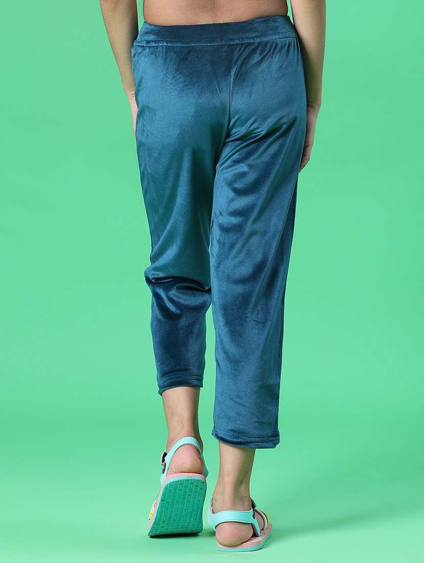 girls solid mid rise winterwear trouser - 21962703 -  Standard Image - 1