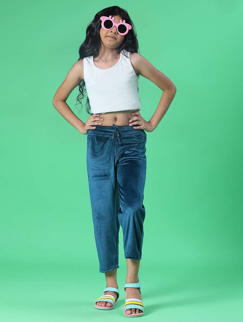 girls solid mid rise winterwear trouser - 21962703 -  Standard Image - 4