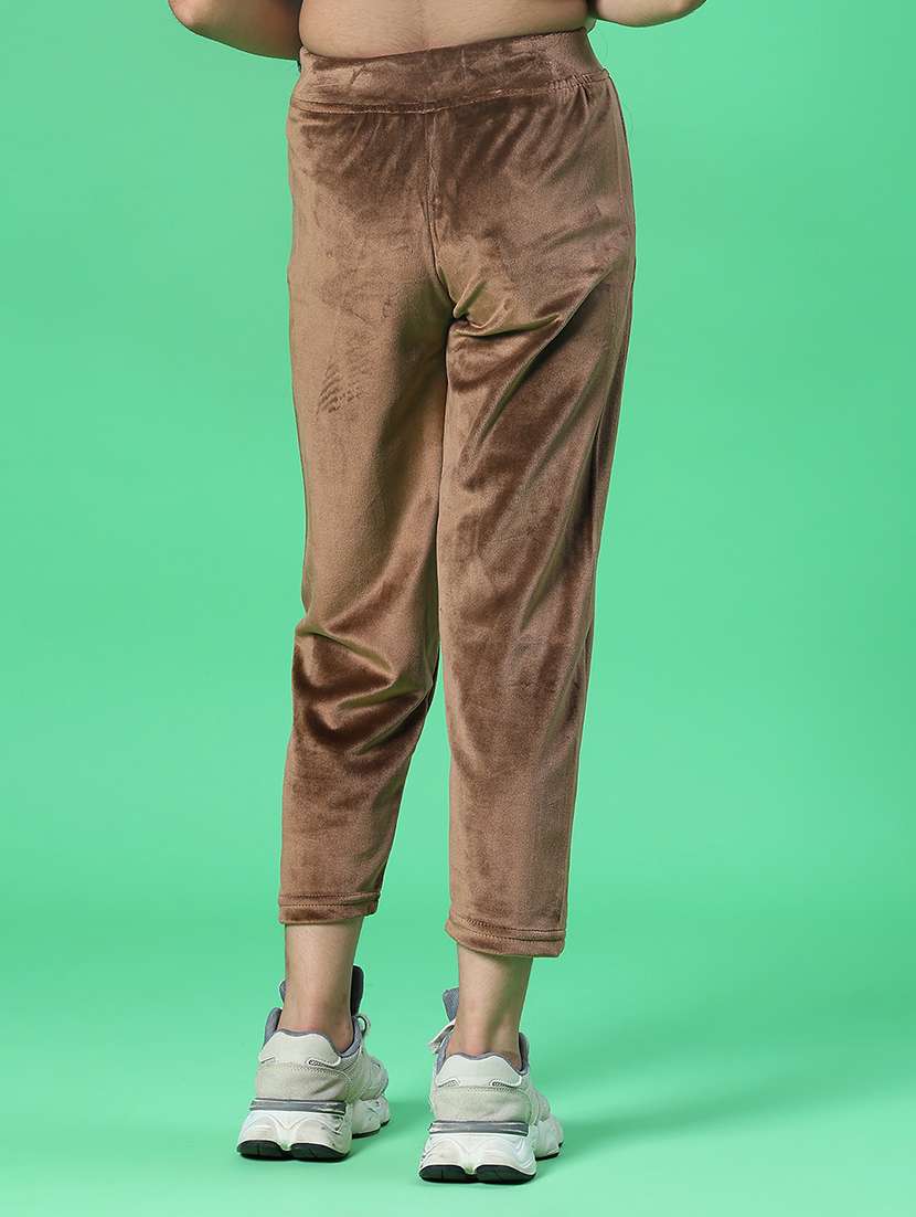 girls solid mid rise winterwear trouser - 21962704 -  Standard Image - 1