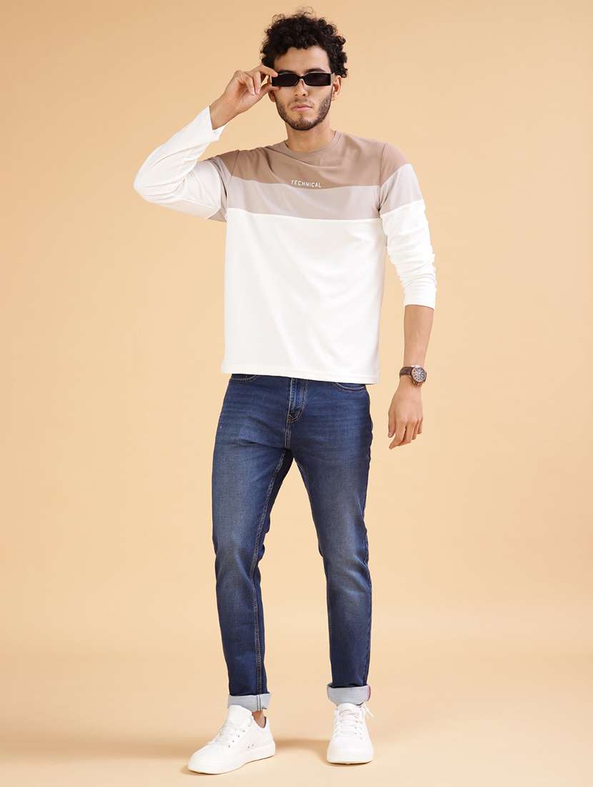 men color blocked long sleeve regular fit t-shirt - 21962708 -  Standard Image - 4