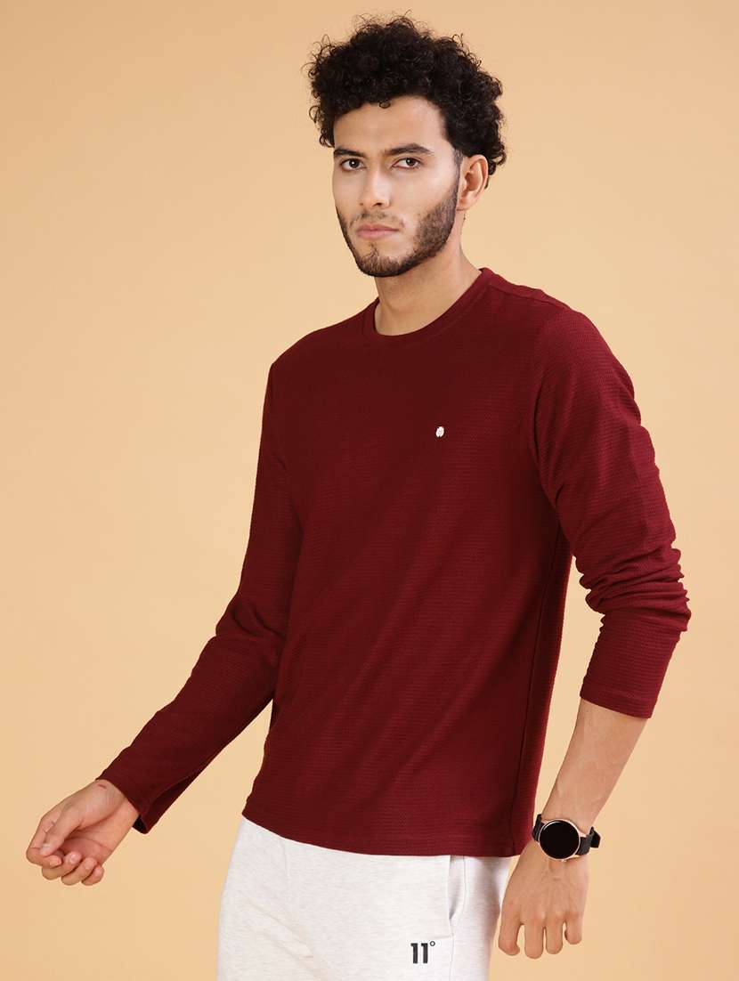 men solid long sleeve regular fit t-shirt - 21962709 -  Standard Image - 1