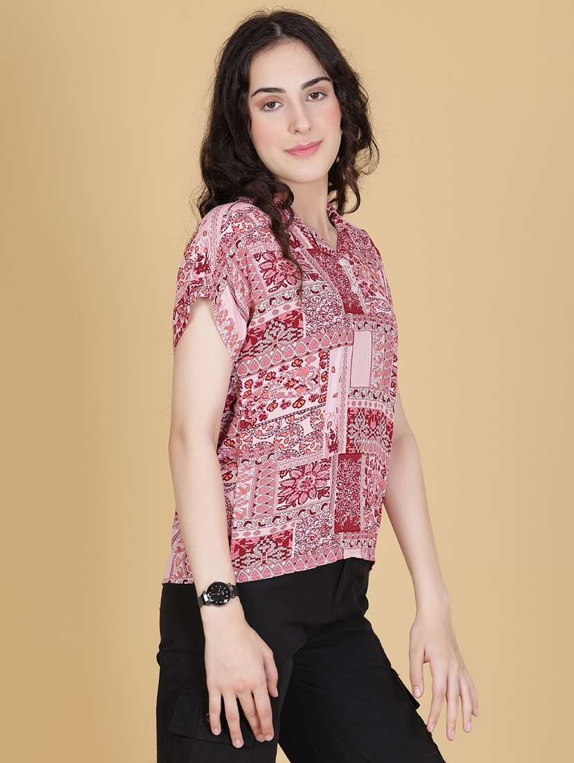 women printed collared regular top - 21962758 -  Standard Image - 1