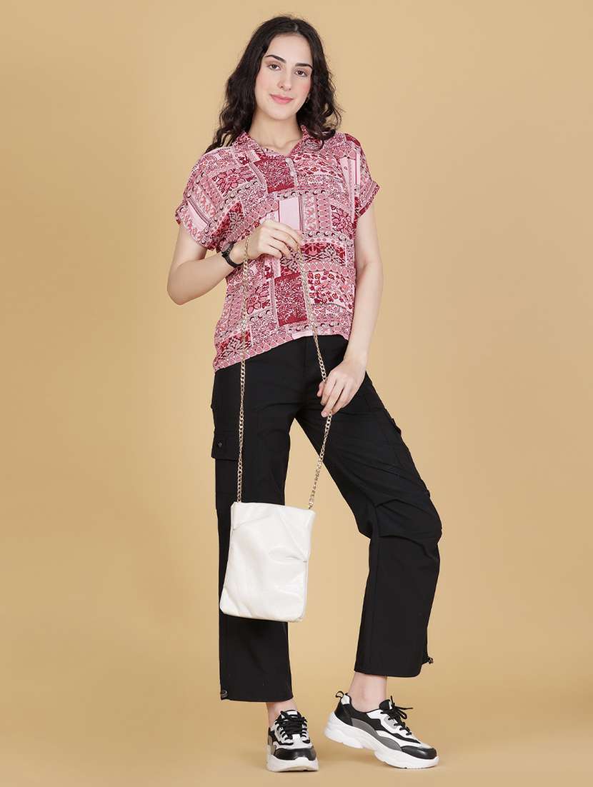 women printed collared regular top - 21962758 - Standard Image - 4