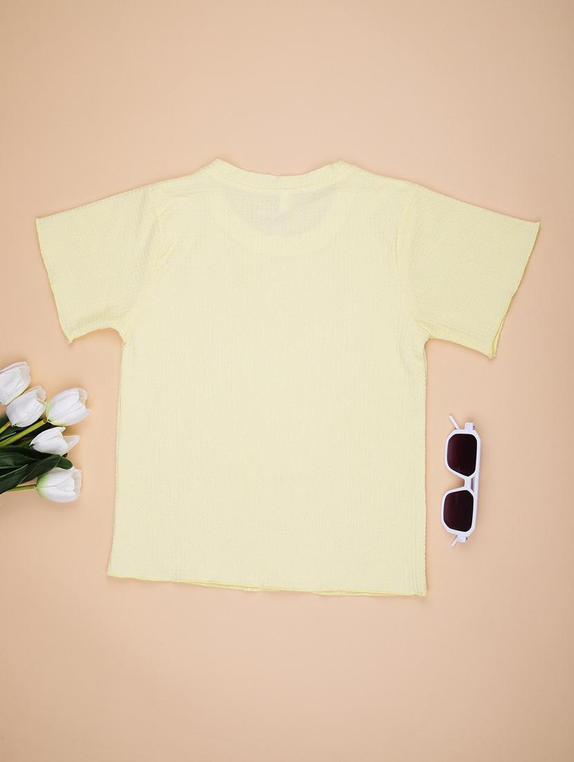 girls yellow solid short sleeve top - 21962773 - Standard Image - 1