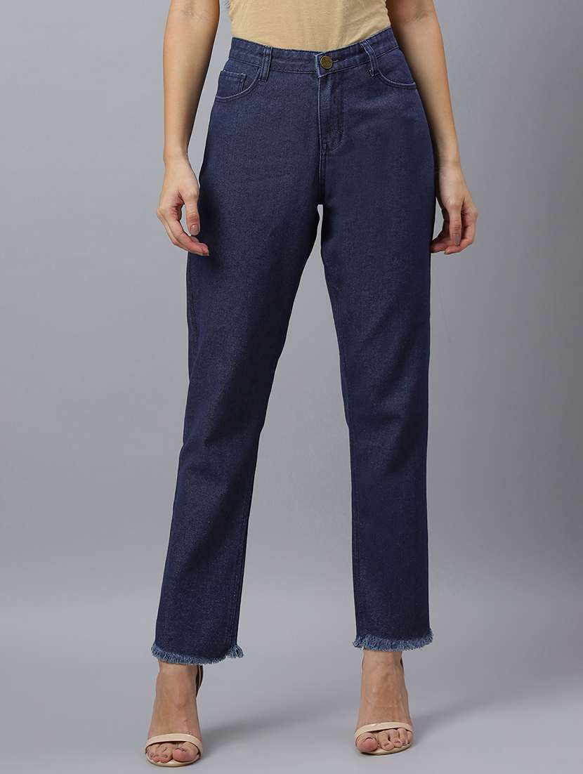women solid mid rise straight fit jean - 21962901 - Zoom Image - 0