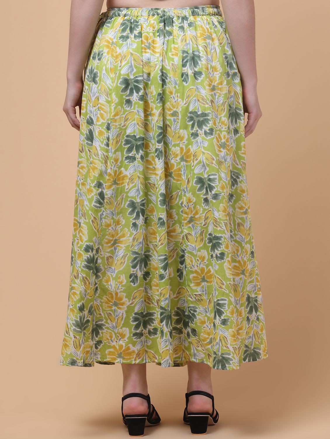 women floral print mid rise flared maxi skirt - 21962949 -  Standard Image - 1