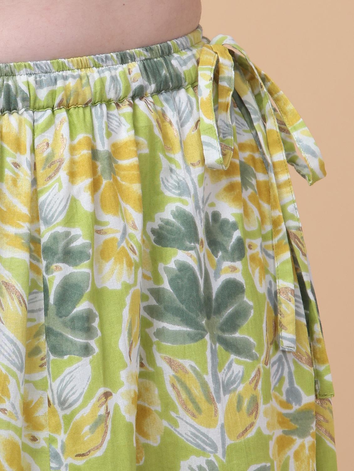 women floral print mid rise flared maxi skirt - 21962949 - Standard Image - 4