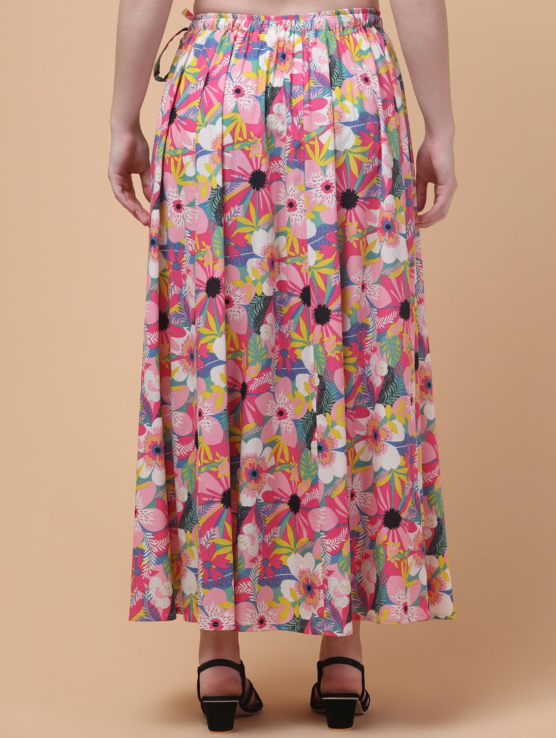 women floral print mid rise flared maxi skirt - 21962951 -  Standard Image - 1