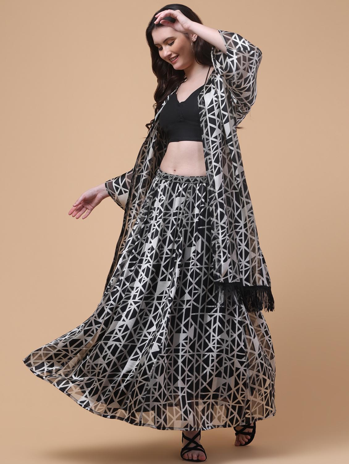 women printed mid rise flared maxi skirt - 21962952 - Standard Image - 6