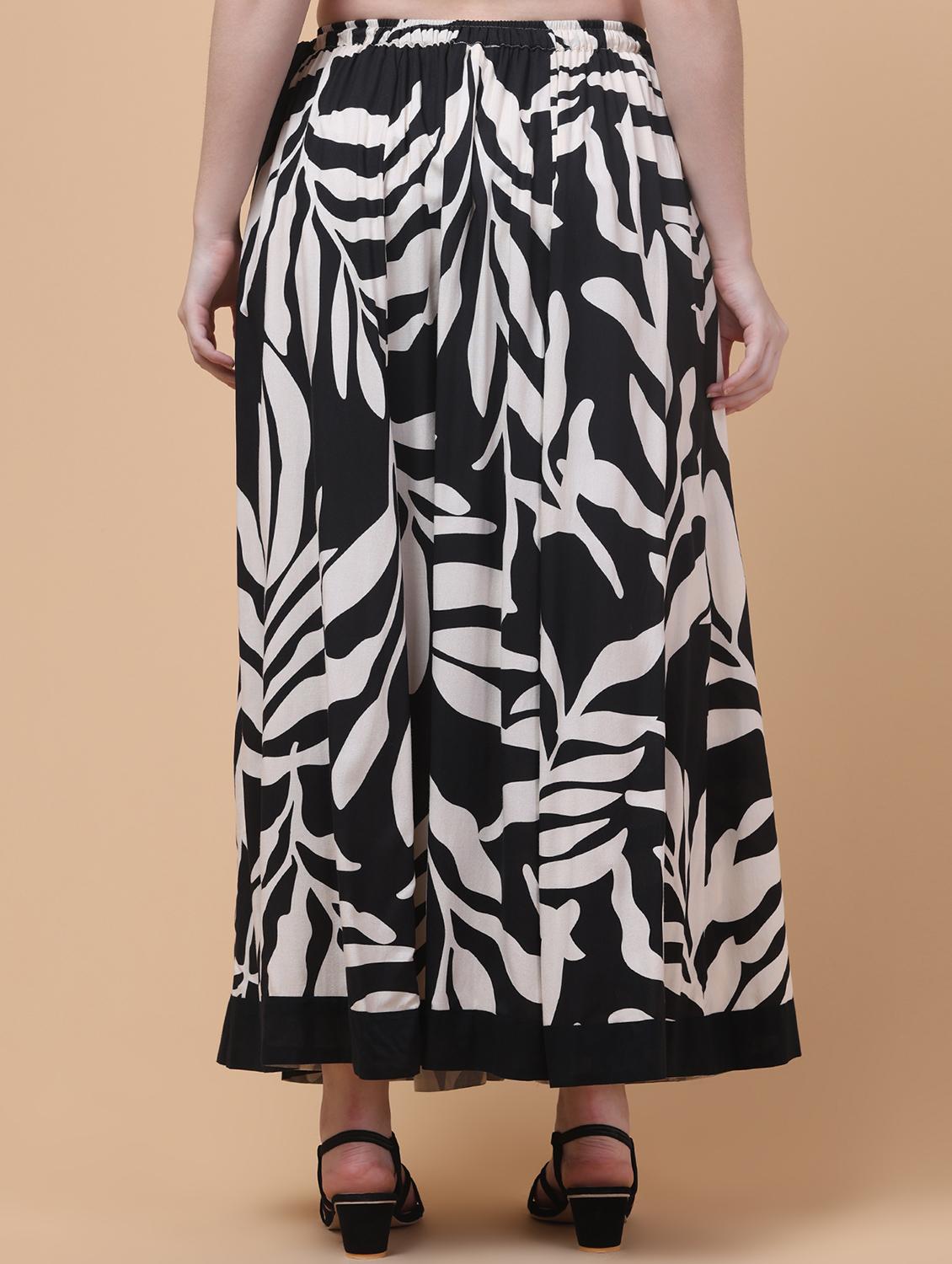 women printed mid rise flared maxi skirt - 21962954 -  Standard Image - 1