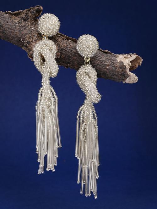 women silver drop earring - 21962959 - Standard Image - 0