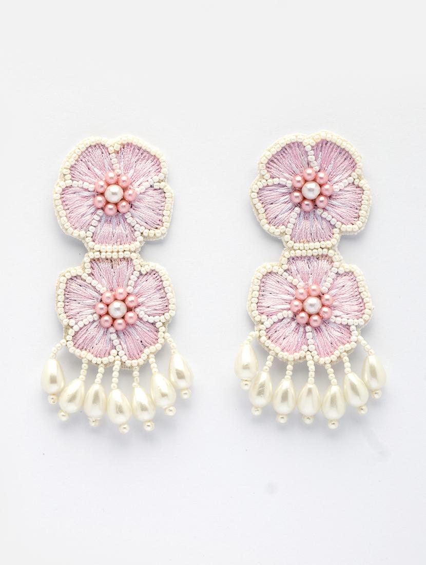 women floral handcrafted beads drop earring - 21962962 - Standard Image - 1
