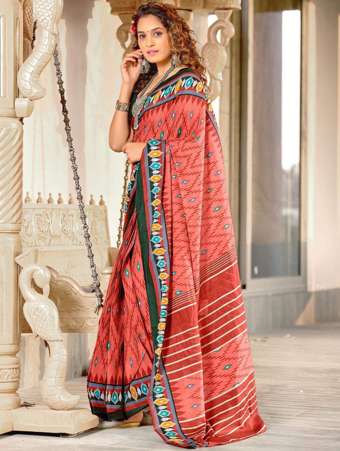 women printed casual wear saree with blouse - 21962981 -  Standard Image - 1