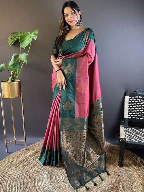 women self design bordered saree with blouse - 21963014 -  Standard Image - 0