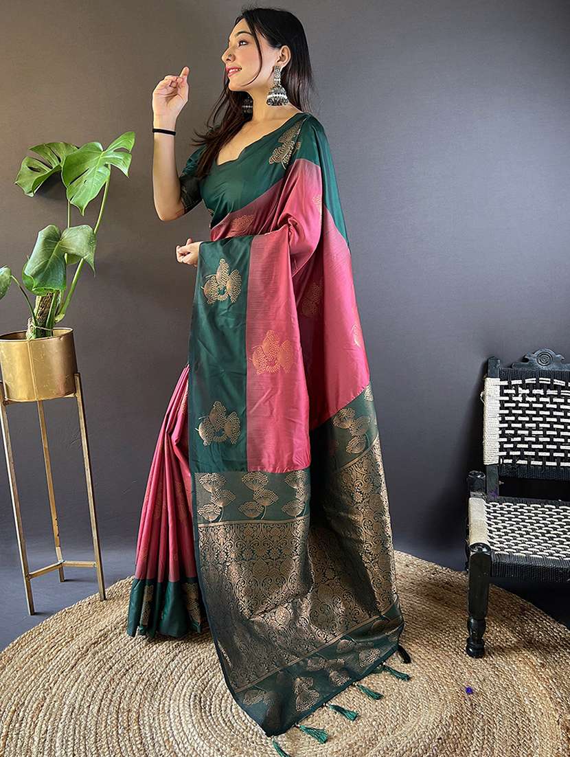 women self design bordered saree with blouse - 21963014 -  Standard Image - 1