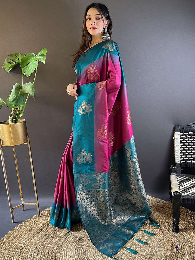women self design bordered saree with blouse - 21963019 -  Standard Image - 1