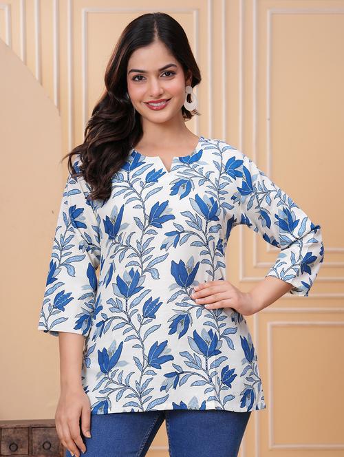 women floral print notch neck straight kurti - 21963075 -  Standard Image - 0