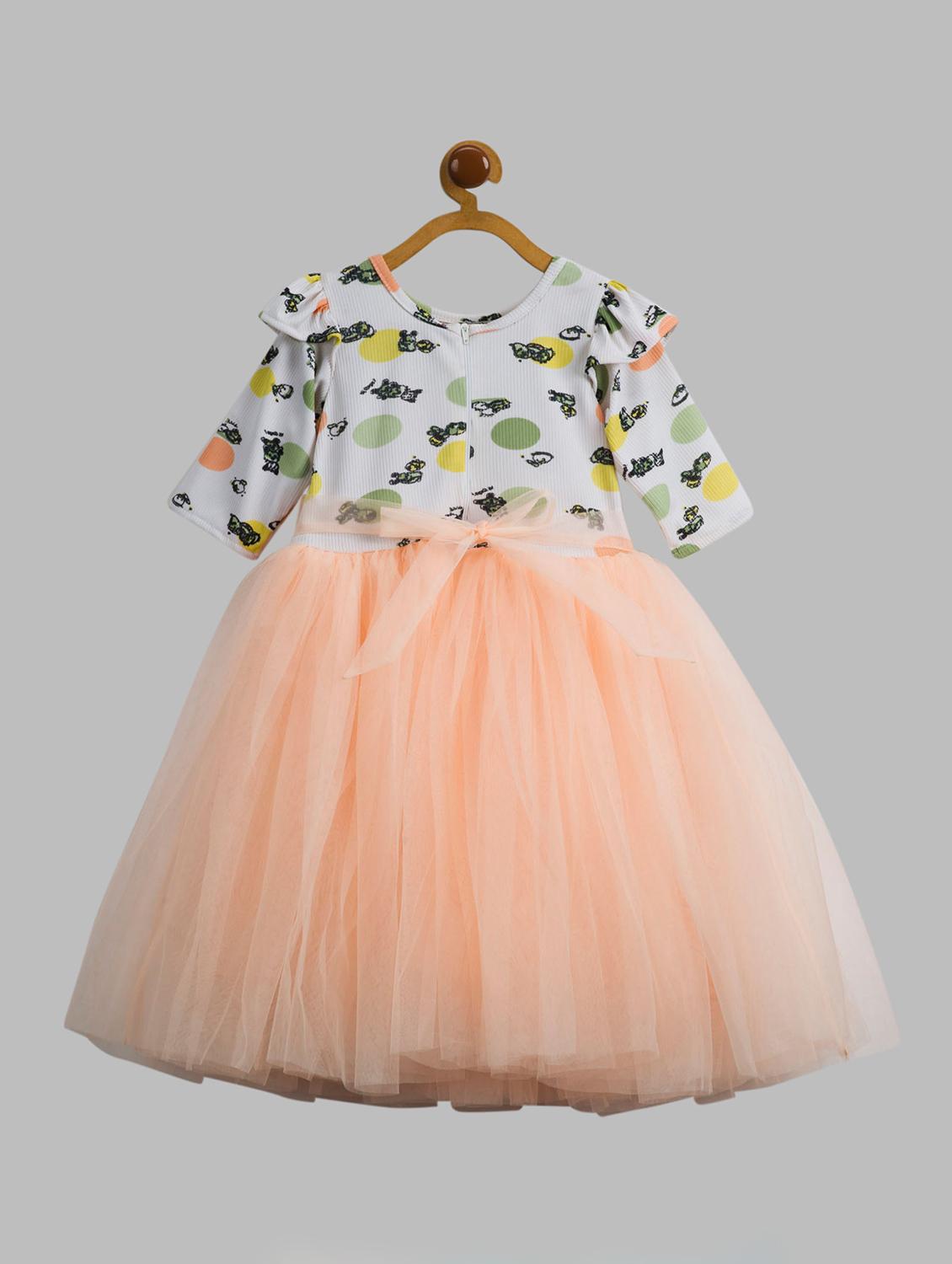 girls printed short sleeve fit & flare dress - 21963183 -  Standard Image - 1