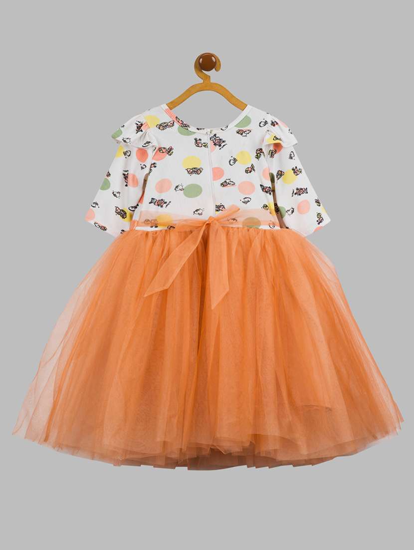 girls printed short sleeve fit & flare dress - 21963185 -  Standard Image - 1