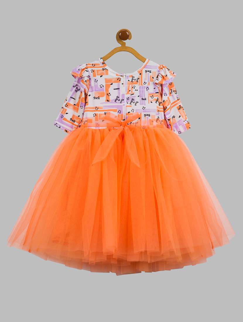 girls printed short sleeve fit & flare dress - 21963189 -  Standard Image - 1