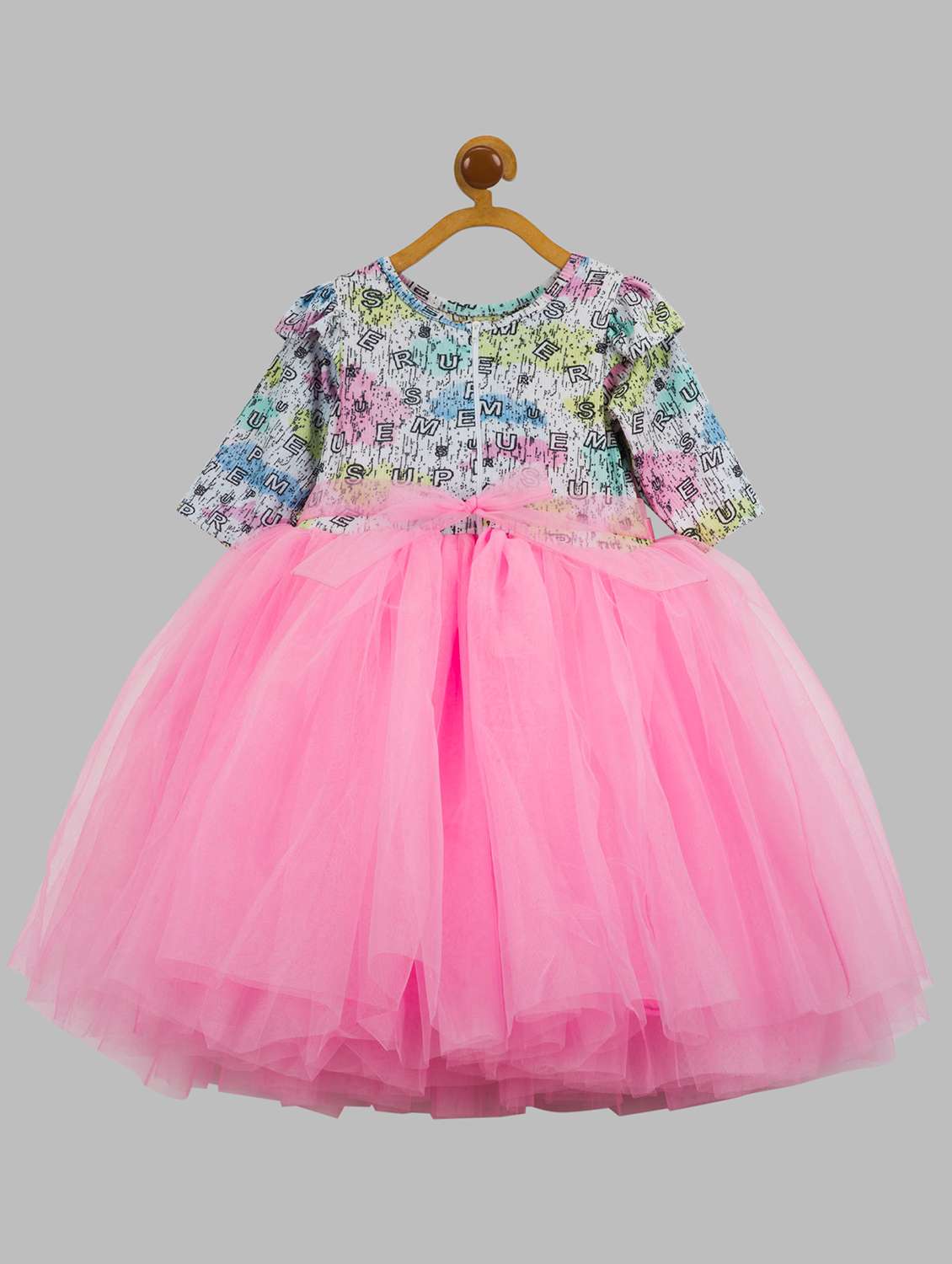 girls printed short sleeve fit & flare dress - 21963191 -  Standard Image - 1