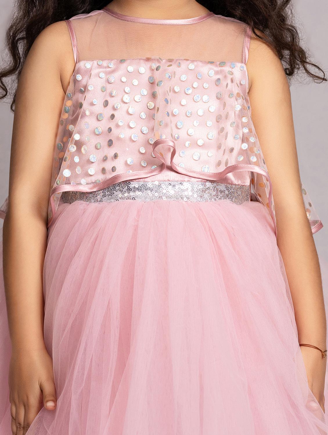 girls self designed sleeveless high low dress - 21963203 - Standard Image - 4