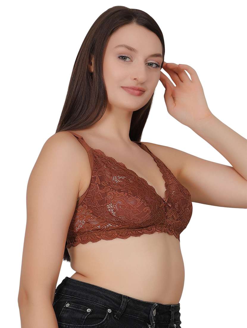 women self designed lace t-shirt bra - 21963217 - Standard Image - 1