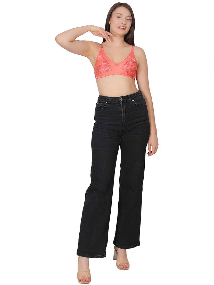 women solid lace detailed t-shirt bra - 21963221 -  Standard Image - 4