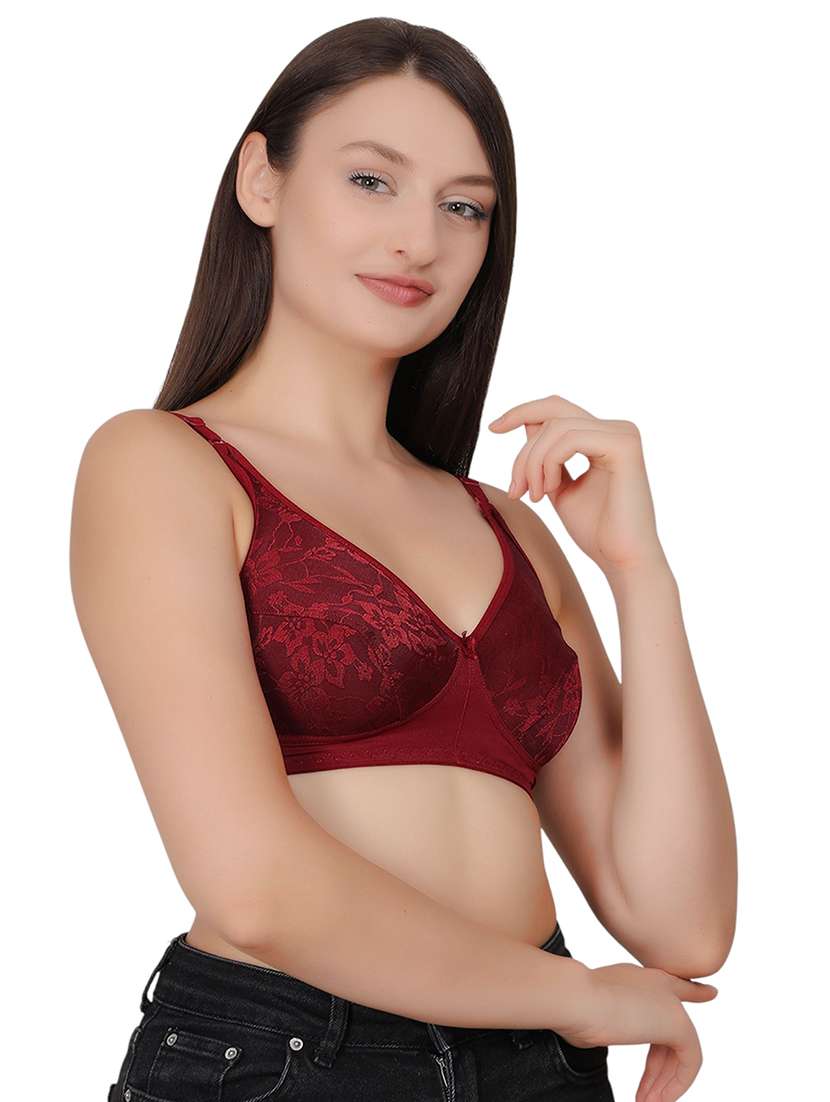 women self designed lace detailed regular bra - 21963230 -  Standard Image - 1