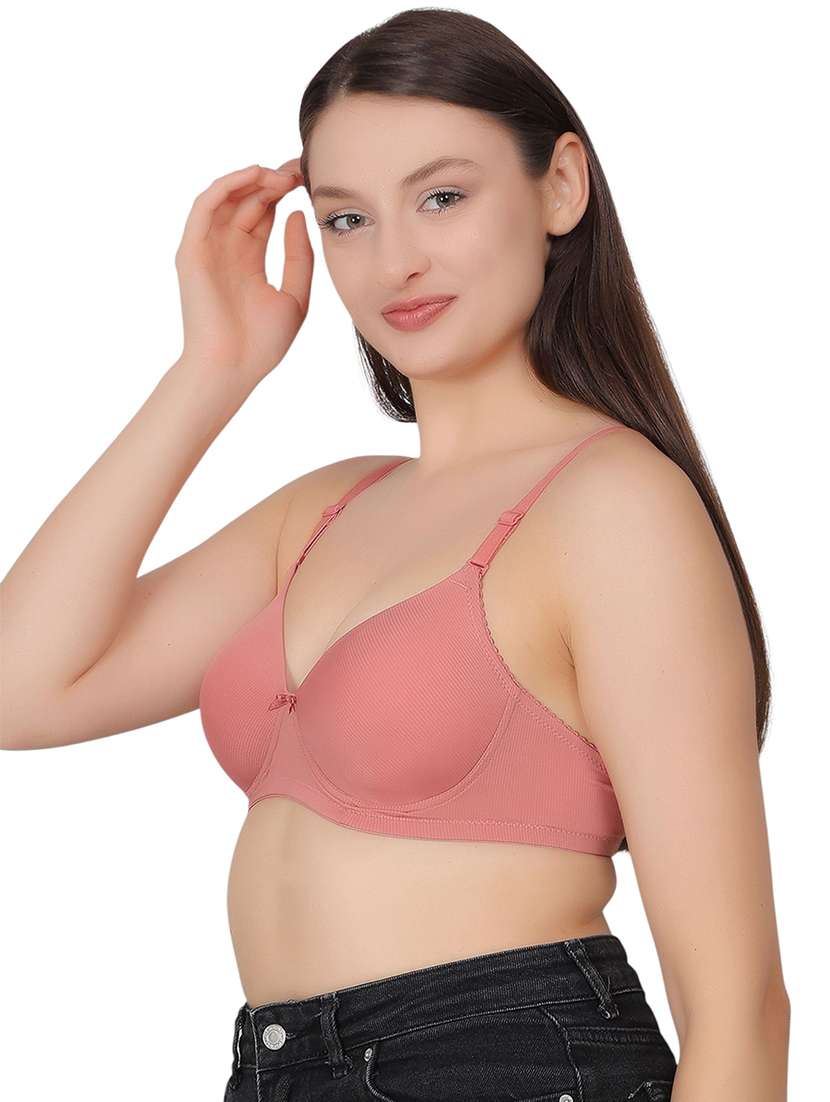 women solid lightly padded t-shirt bra - 21963236 - Standard Image - 1