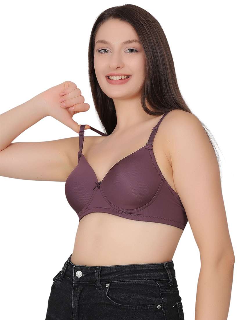 women solid lightly padded t-shirt bra - 21963237 -  Standard Image - 1