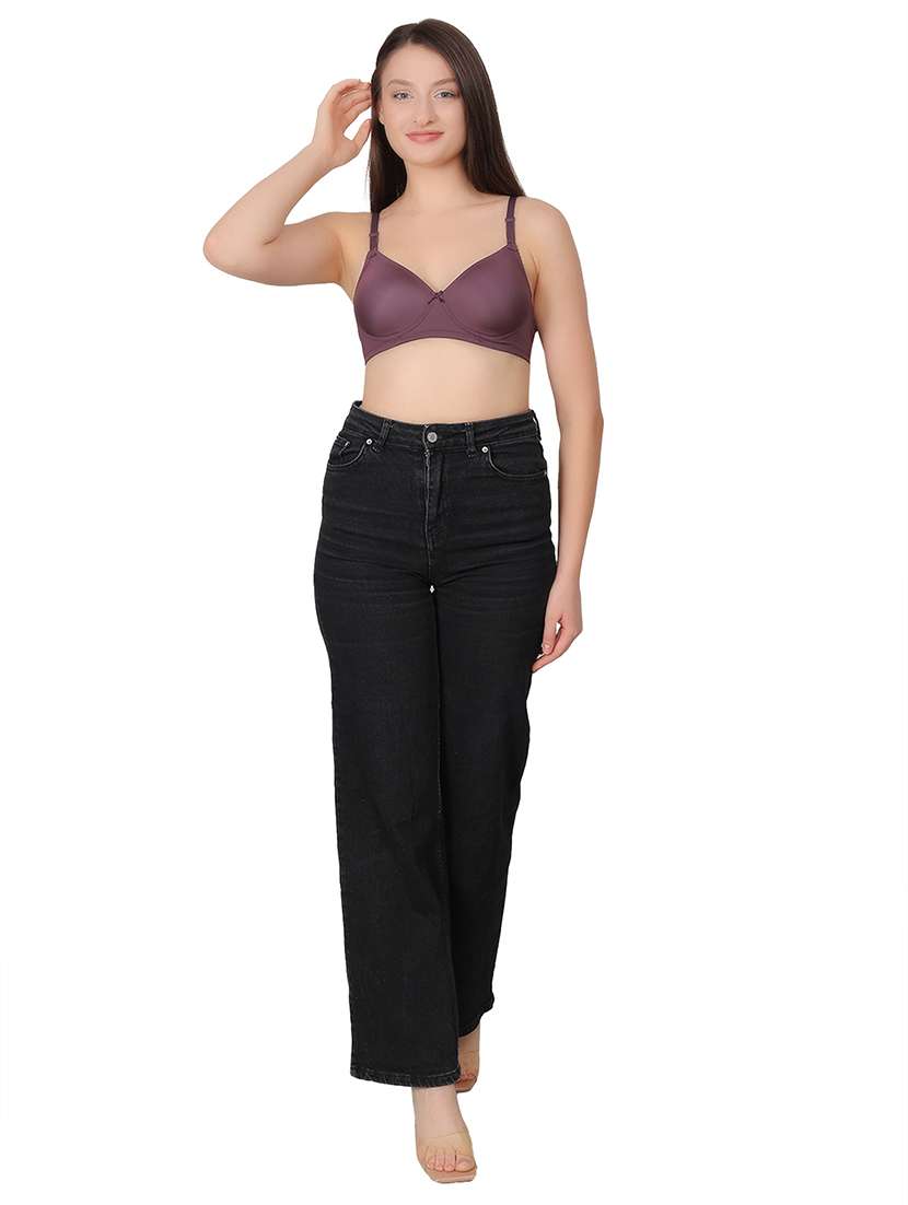 women solid lightly padded t-shirt bra - 21963237 -  Standard Image - 4