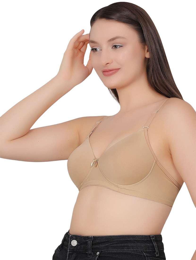 women solid lightly padded t-shirt bra - 21963240 - Standard Image - 1