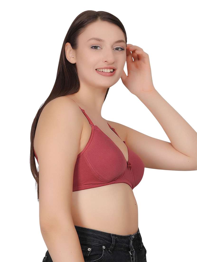 women solid lightly padded t-shirt bra - 21963242 - Standard Image - 1