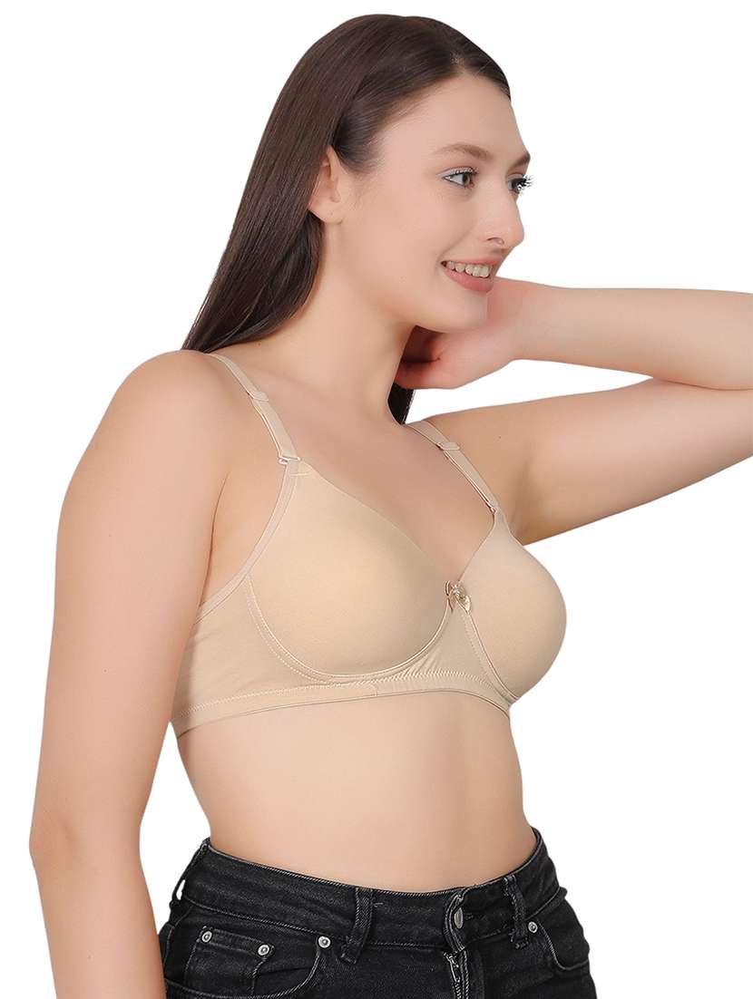women solid lightly padded t-shirt bra - 21963244 - Standard Image - 1
