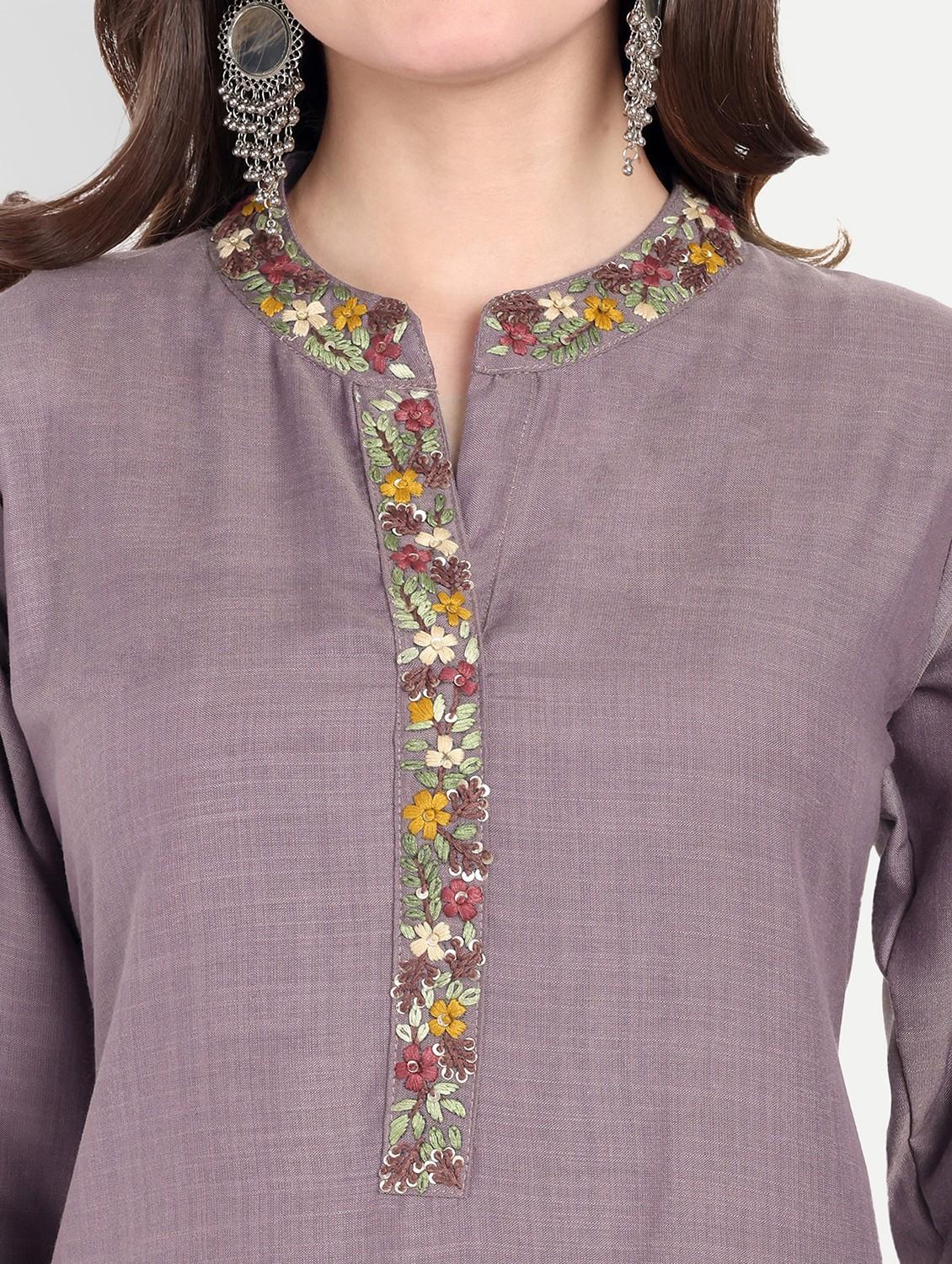 women three quarter sleeve straight kurta - 21963287 - Standard Image - 4