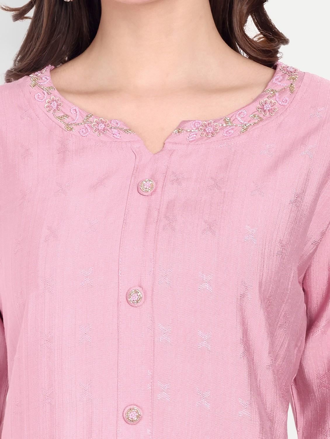 women three quarter sleeve straight kurta - 21963290 - Standard Image - 4