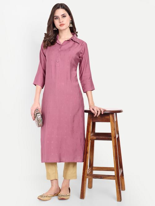 women three quarter sleeve straight kurta - 21963292 - Standard Image - 0