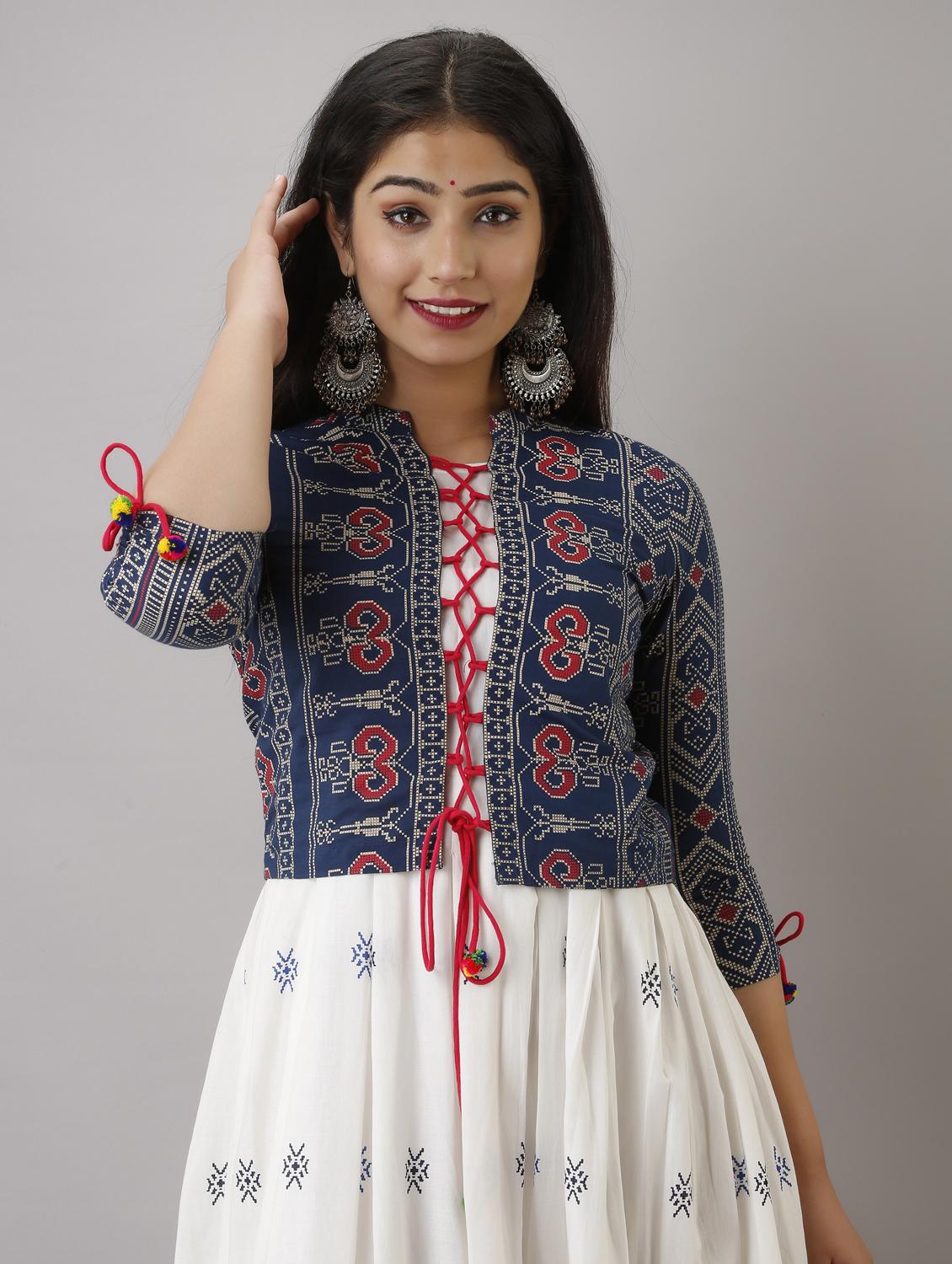 women printed three quarter sleeve ethnic dress - 21963333 - Standard Image - 4