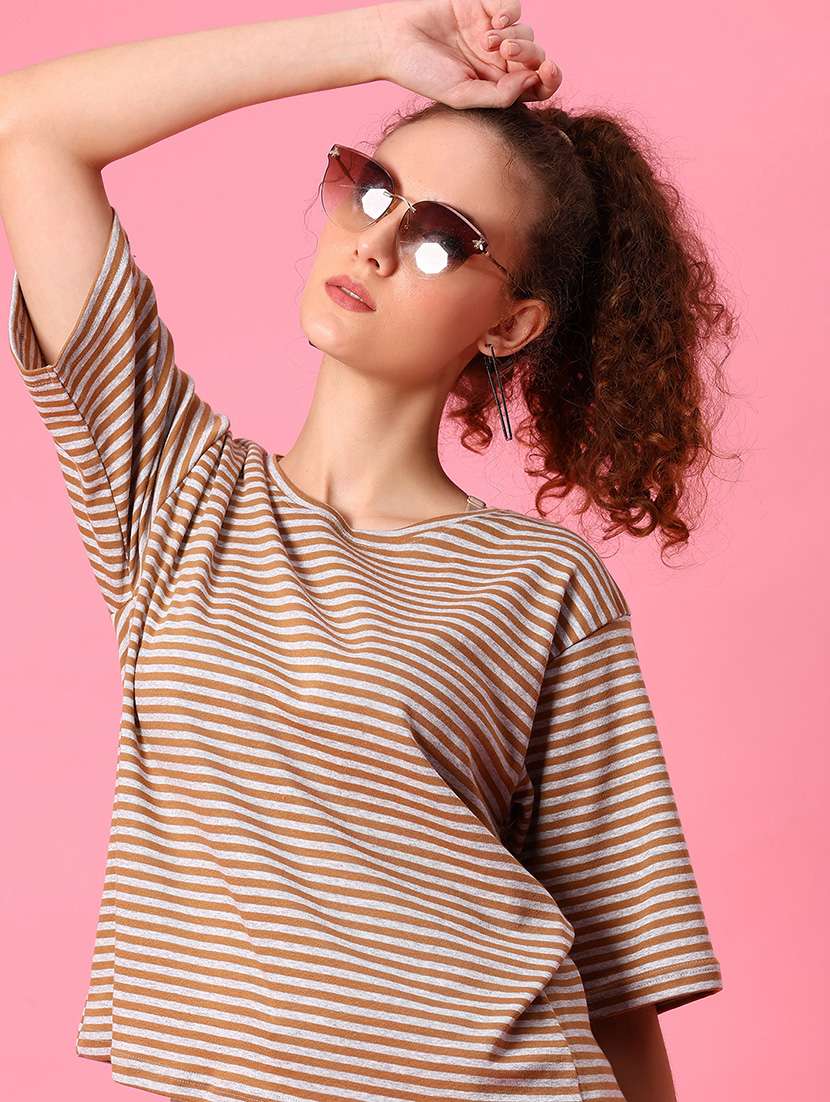 women striped short sleeve t-shirt