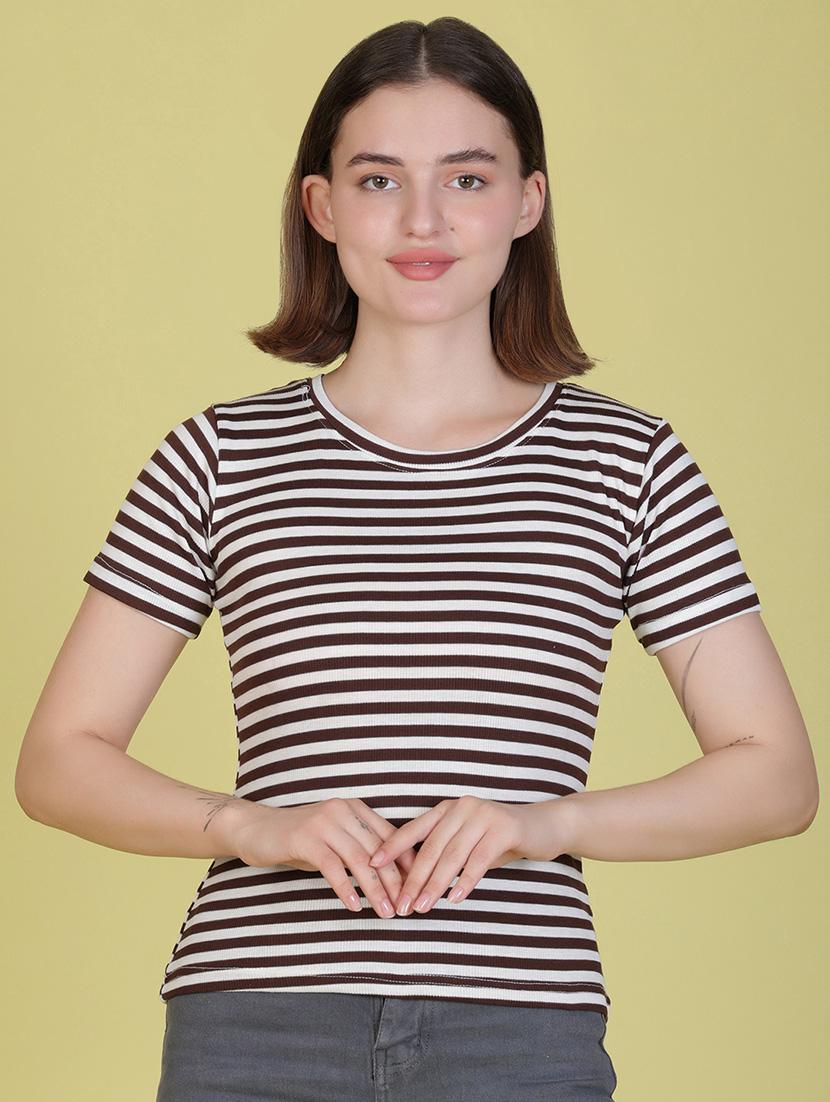 women striped short sleeve t-shirt - 21963933 - Zoom Image - 0
