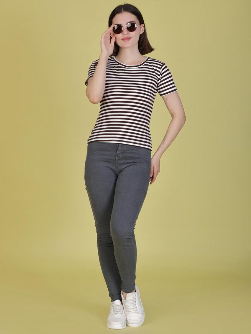 women striped short sleeve t-shirt - 21963933 - Standard Image - 4
