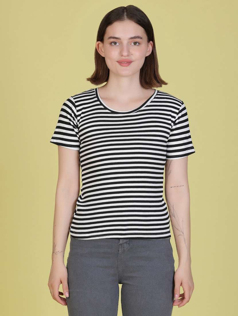 women striped short sleeve t-shirt