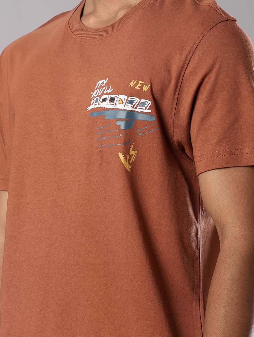 men front & back print round neck regular fit t-shirt - 21963943 - Standard Image - 4