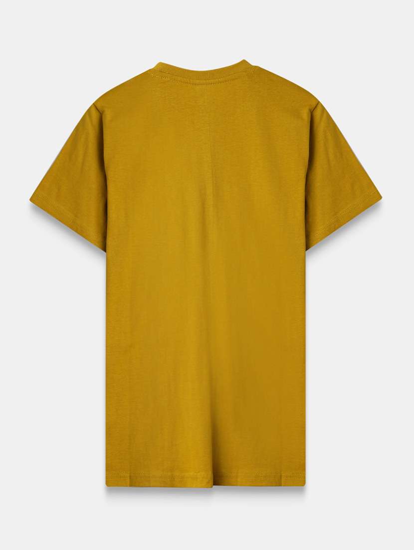 men mustard chest print short sleeve t-shirt - 21963959 -  Standard Image - 1