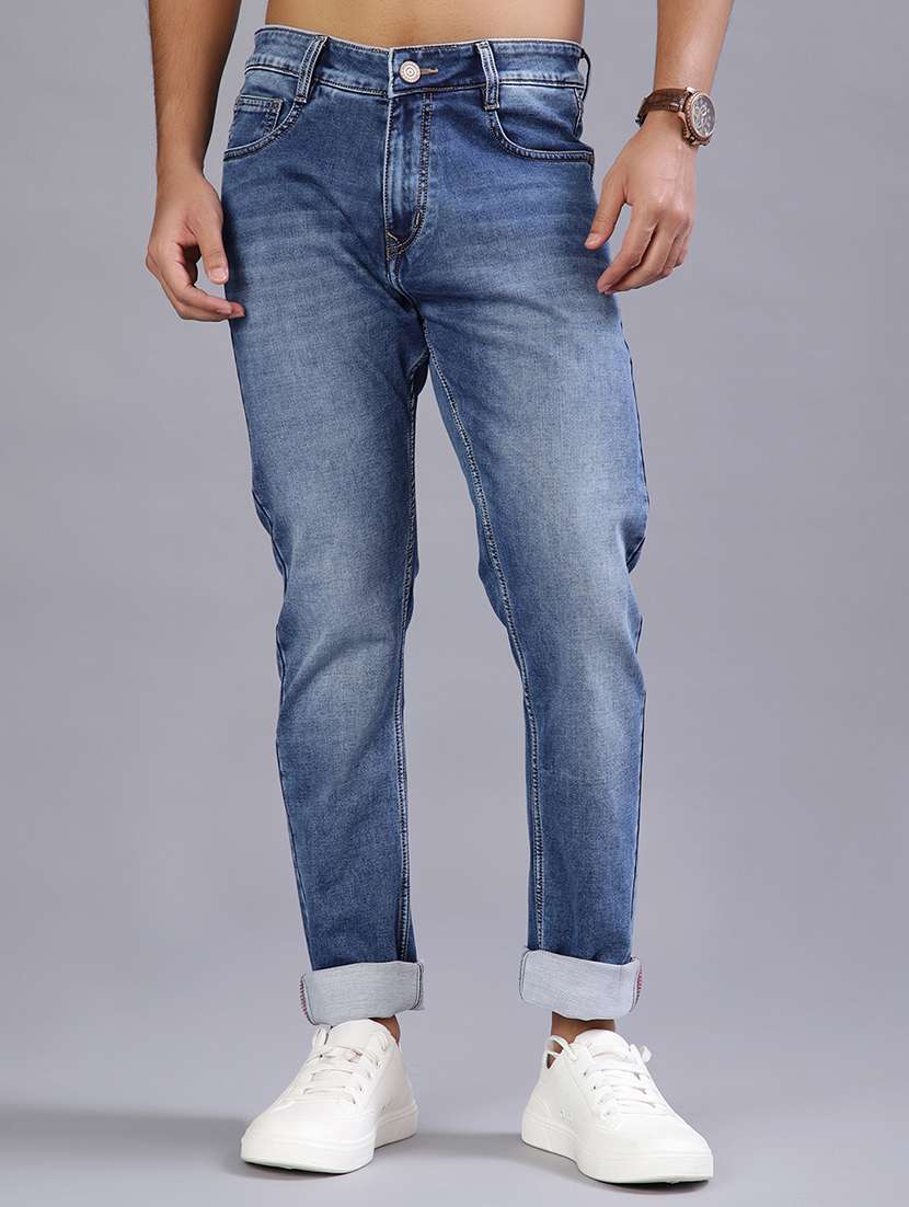 men washed mid rise full length jeans - 21964214 -  Standard Image - 1