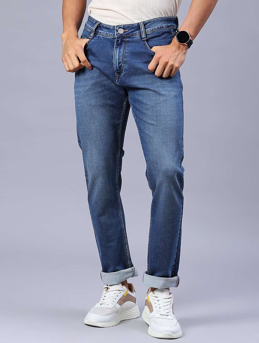 men washed mid rise full length jeans - 21964215 -  Standard Image - 1